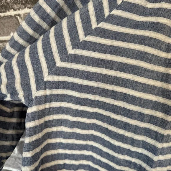 Emerson Fry FRANCES BLOUSE BLUE IVORY SAILOR STRIPE shirt top button front - Picture 11 of 11